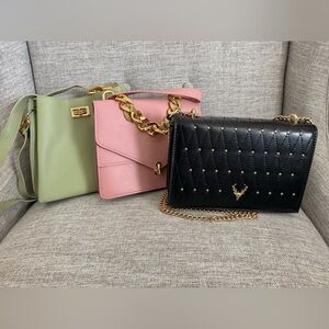 👜Trendy 3-Bag Set – Chic Colors & Gold Details ✨